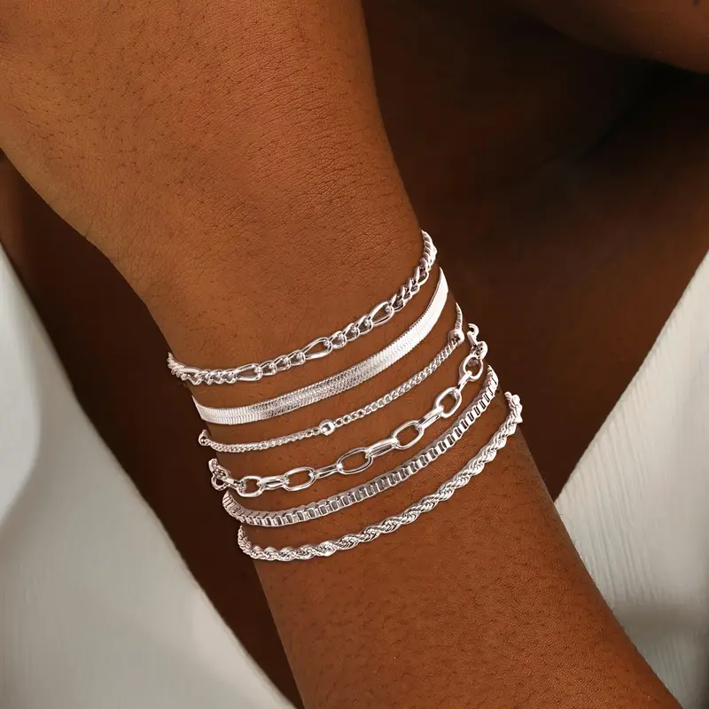 Set 3 Bracciali Donna Argento - Braccialetti Glitter Regolabili Regalo Madre - Foto 3