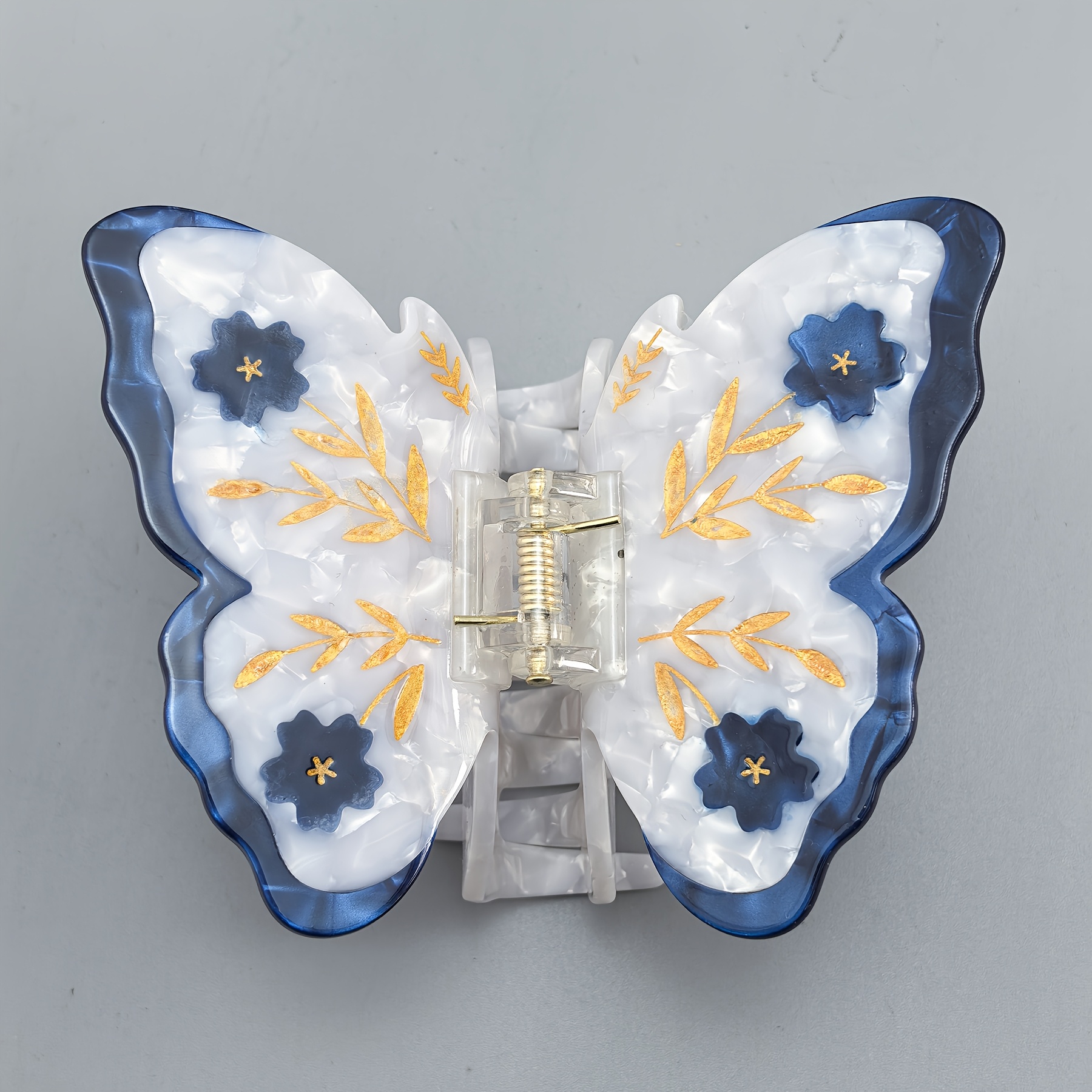 E-shop Schmetterling-Essigsäure-Greifclip-Blumen-Haarspange mit einem Hauch von Luxus, gewölbte Haare am Hinterkopf, Haifisch-Clip-Haar-Accessoire,