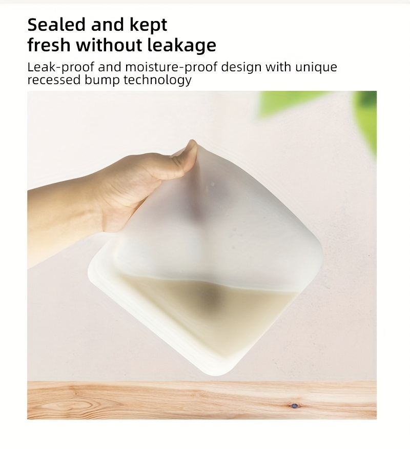 freshstorage silicone vacuum sealer bags microwave refrigerator safe leak proof self sealing no electricity needed food grade reusable storage pouches details 5