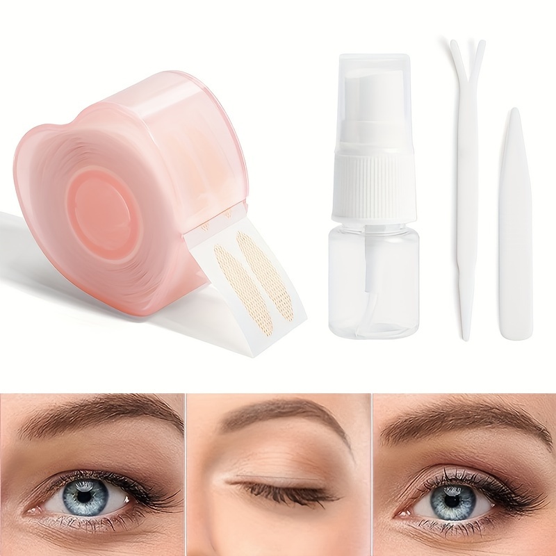 

Water-activated Double Eyelid Adhesive, Hypoallergenic Plastic Applicator And Tweezers, Includes Travel Case