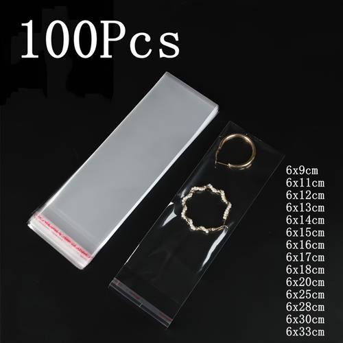 item picture 100pcs of 6cm transparent plastic self bags self sealing jewelry packaging sealable gift packaging bags
