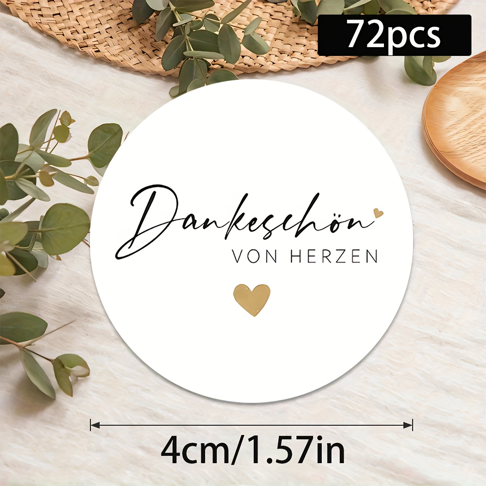 Image of 72pcs Theme "danke " Handwritten Thank You Tags - Elegant German Lettering On White Paper, Perfect For Gift Cards, Gift Wrapping Labels And Business Gifts, Gift Wrapping Supplies