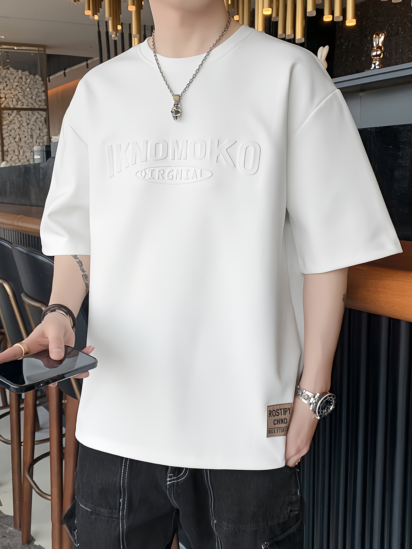 drop shoulder t shirts sold on Temu United States
