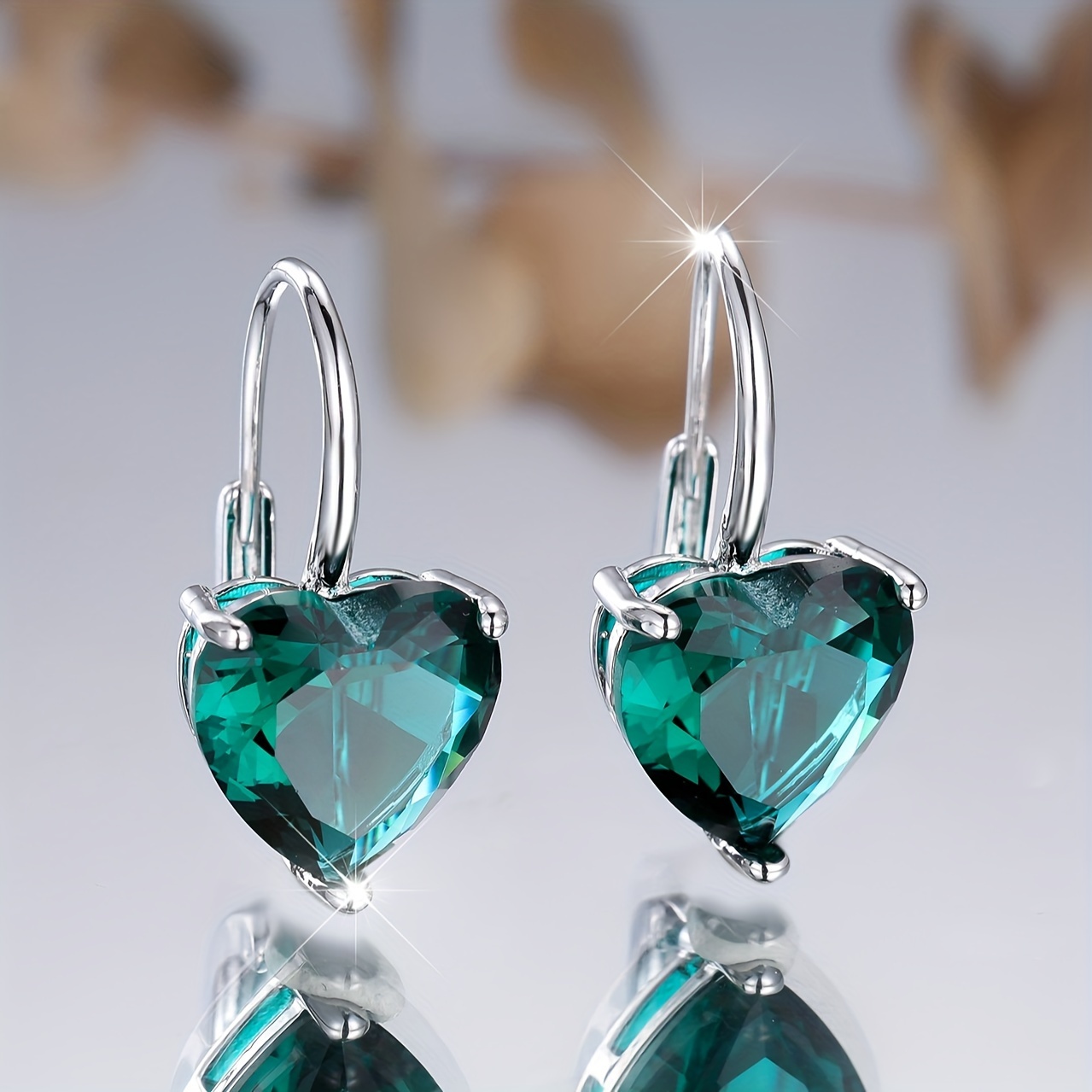 Heart Shaped CZ Earrings for Women