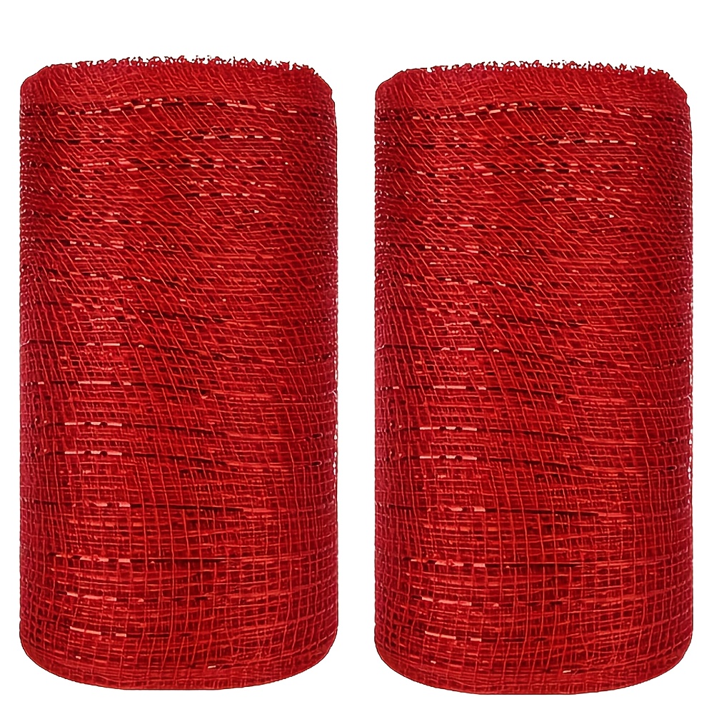 E-shop 2 Rollen, 6 Zoll x 30 Fuß Mesh Garn Rolle, für Girlandenherstellung Weihnachten Thanksgiving Hochzeit Party Goldenes Mesh Garn Festival Abend