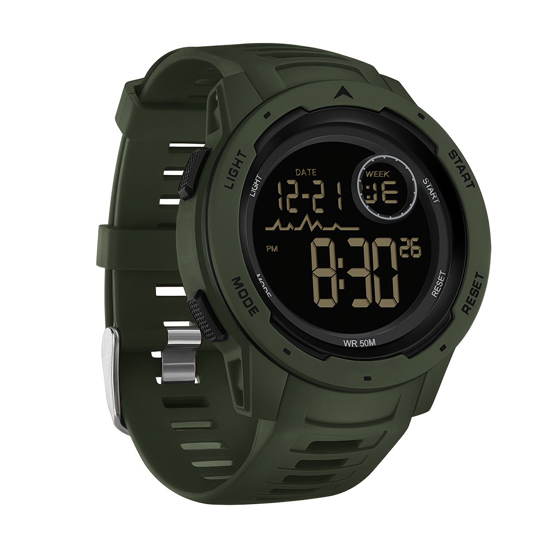 

Men's Digital Watch Sports Watches Tactical Military Stopwatch Alarm 12/24h Outdoor Mens Wristwatch For Running