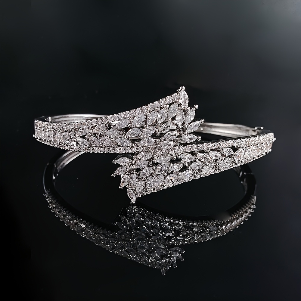 

1pc Copper Synthetic Zirconia, Bracelet For And , For 's Day - S8258b