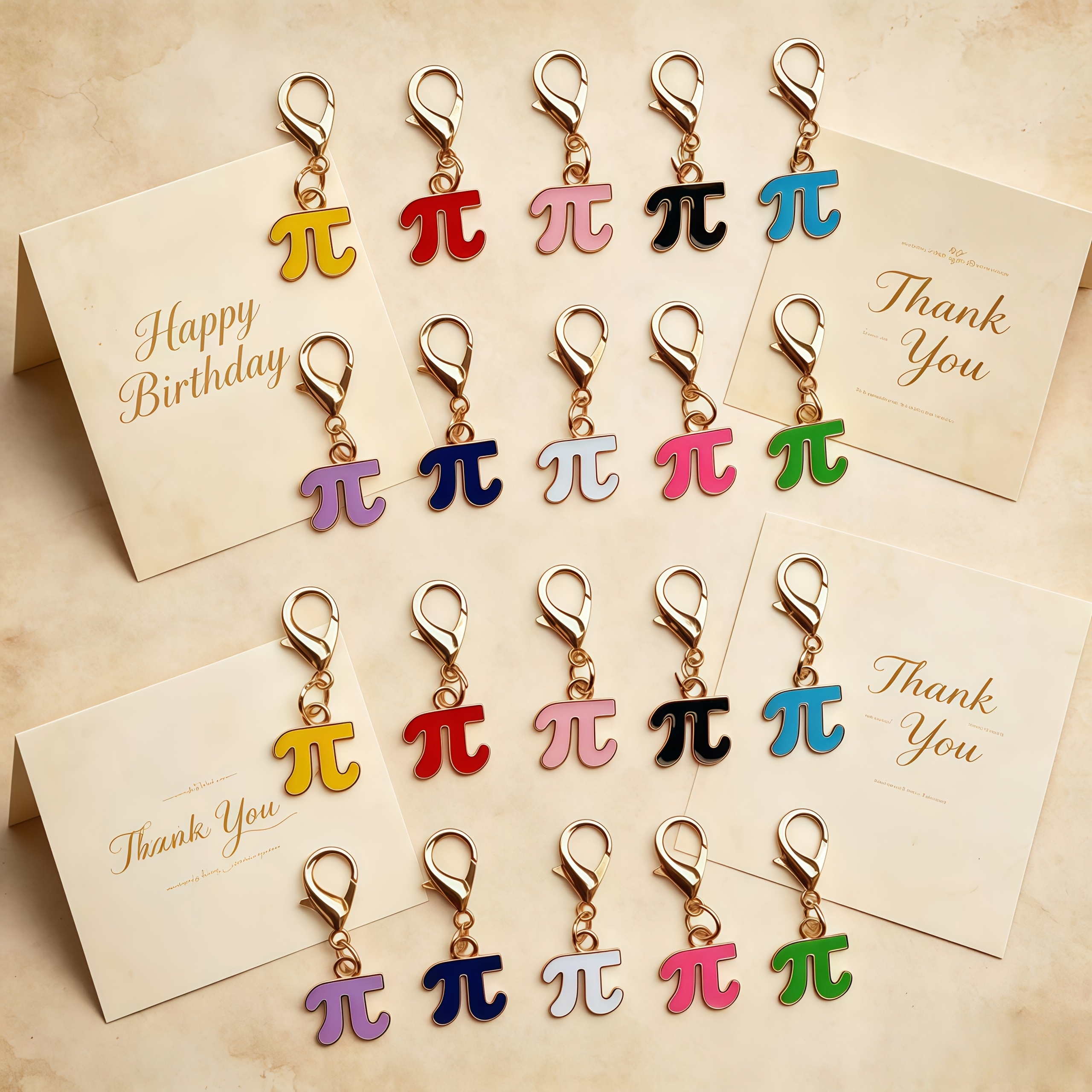 TEMU 20pcs Flat 2d Mathematical Symbol Π Keychains, College-themed Hug Pocket Charms To Happiness And Luck, Party, Wedding, Festival, Anniversary,
