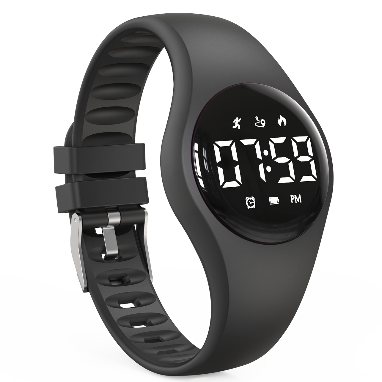 New Rechargeable Digital Wristband Watches For Girls Boys, Time Date Stopwatch Alarm Clock Step Counter Distance Pedometer Watches For