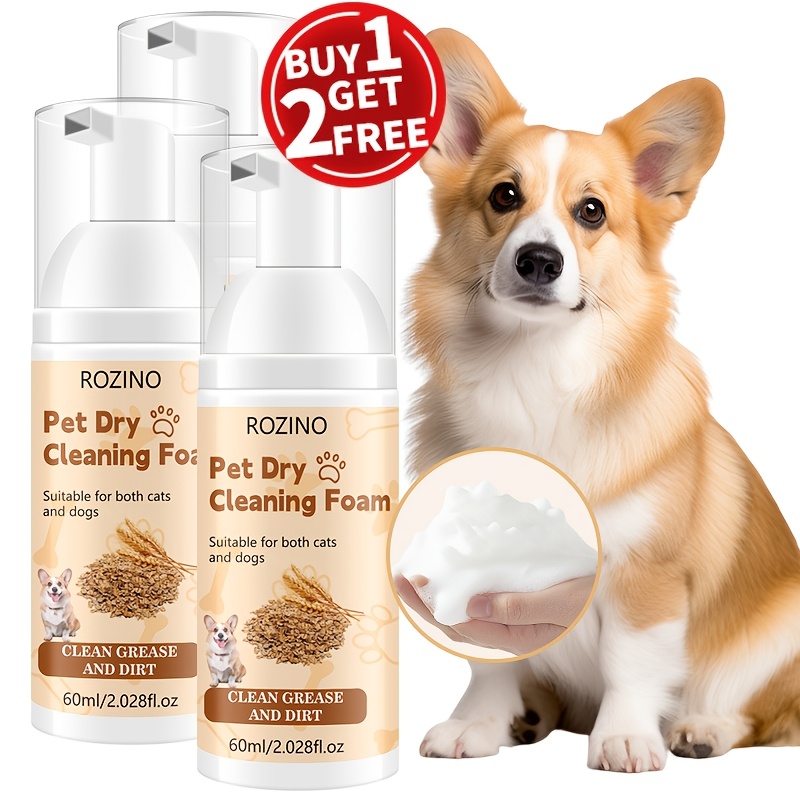 TEMU [cats And Dogs Clean Without Bathing]pet Cleaning Foam - Large Capacity, Foam, Wipes Dry Instantly, Drip-free, Quickly Removes Stains, Leaves