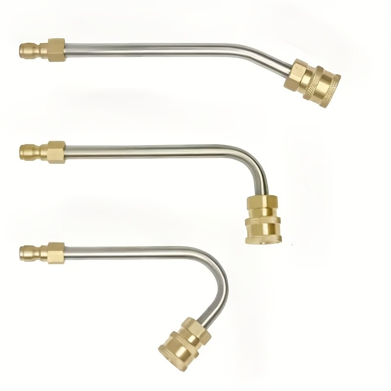 TEMU 3pcs Pressure Washer Nozzle Extension Wand Kit, Gutter Cleaner Attachment, Options With 1/4 Inch Quick Connect Multi-angle Bend Wand For Washer