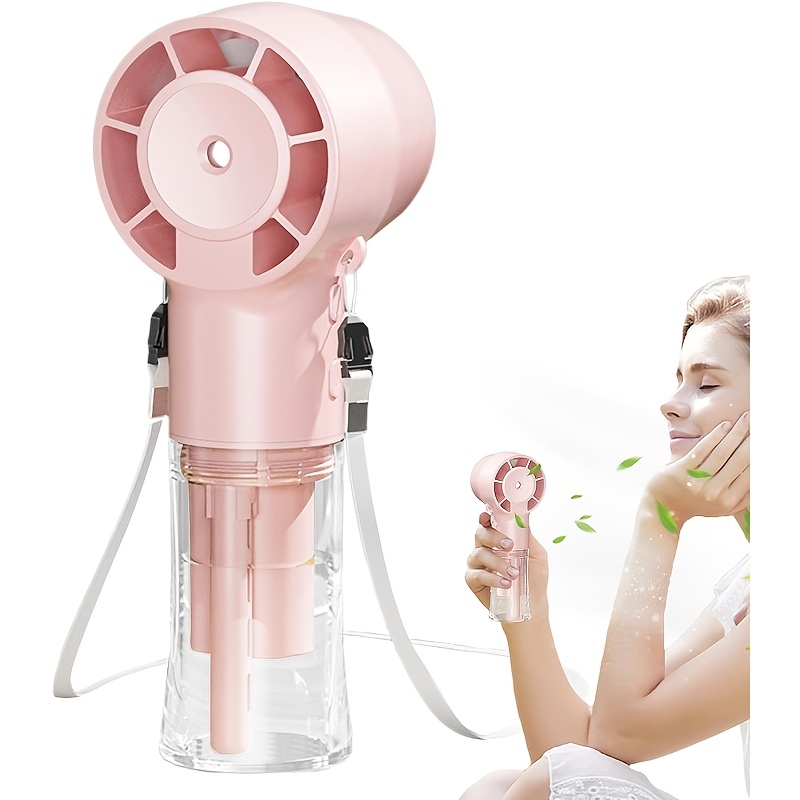handheld misting fan multi purpose for portable   neck fan desk fan handheld   fans   adjustable suitable for women travel outdoors hiking camping home office