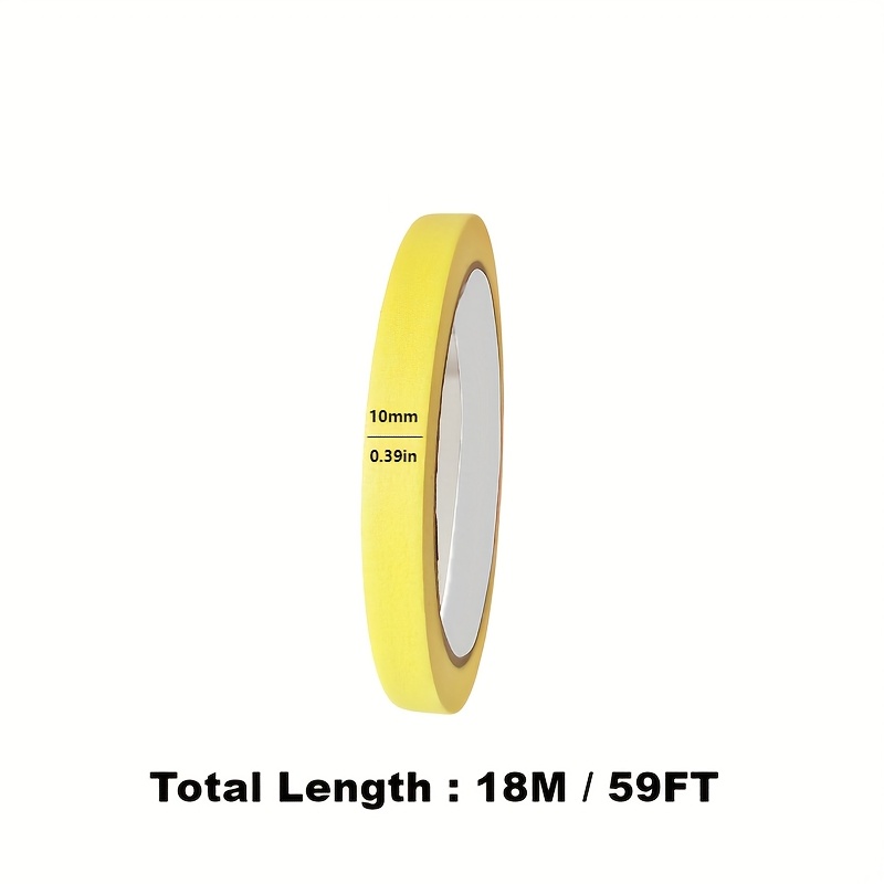 TEMU 1 Roll Yellow Masking Tape, Paper Tape, Painter's Tape For Painting, Arts And Crafts, Packaging, Tile , Home Improvement