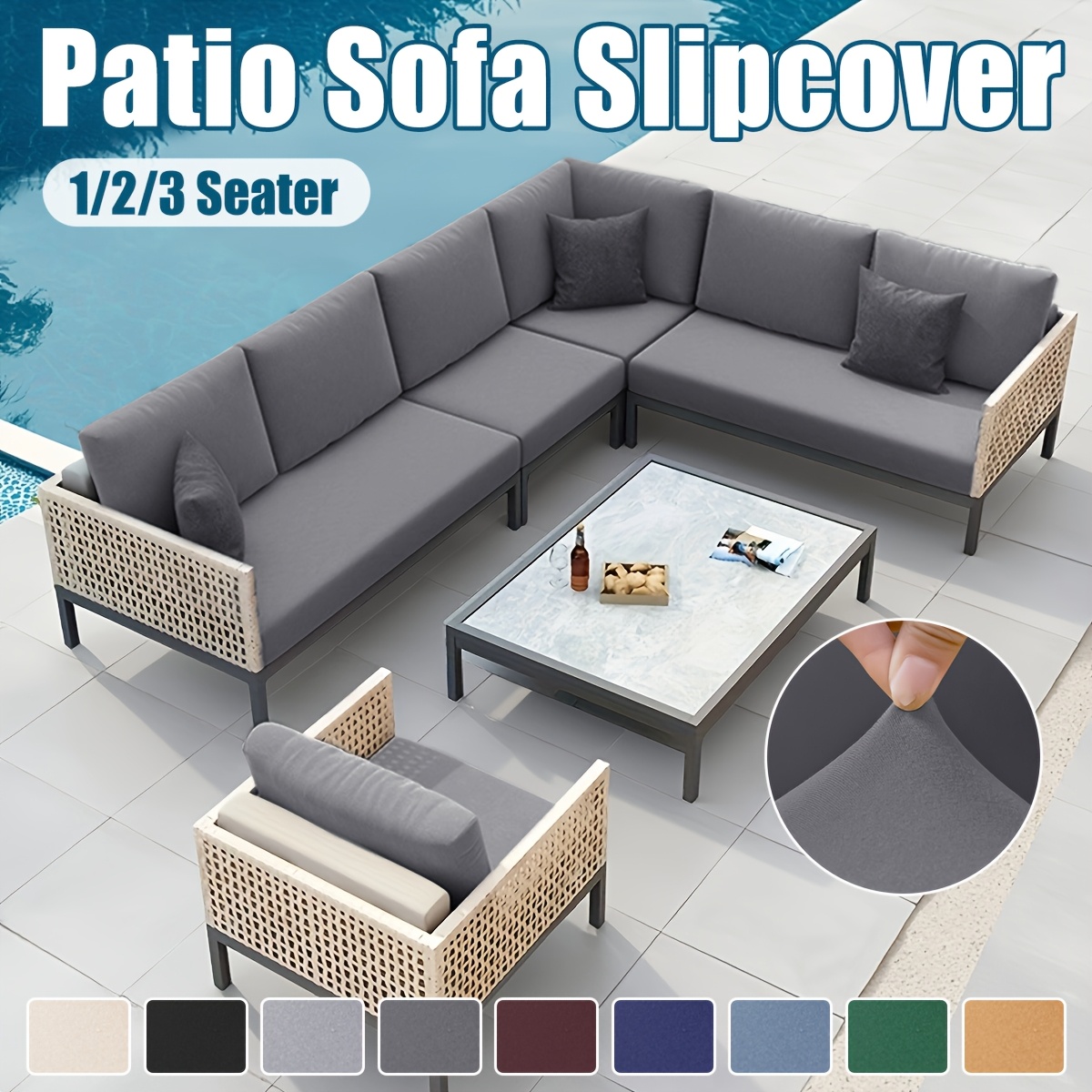 1  2 3 seater outdoor sofa cushion cover