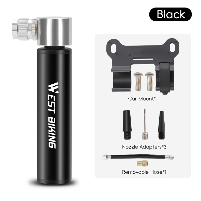 Image of West Biking Mini Bike Pump 120psi High Pressure Bicycle Pump Portable Hand Air Pump Universal Nozzle Mtb Road Bike Aluminum Alloy Tire Inflator Cycling Accessories