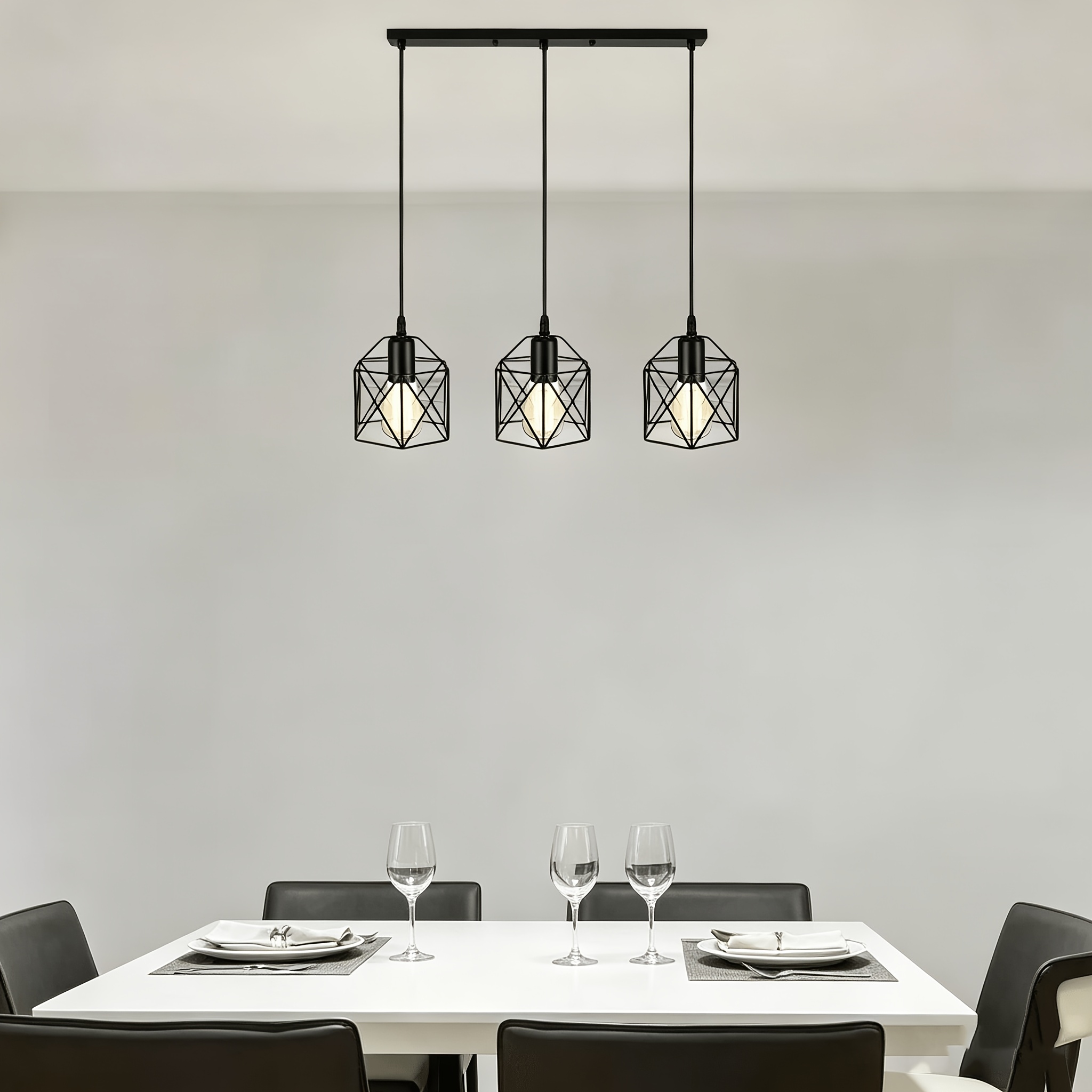 industrial retro metal geometric chandelier farmhouse
