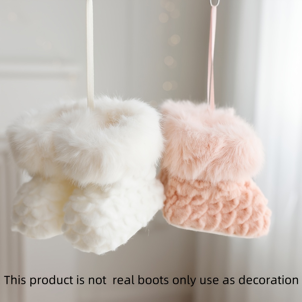 

Christmas Tree Ornament Cute Plush Boot Hanging Decor, Polyester No Electricity Required, Featherless Holiday Decoration For Christmas