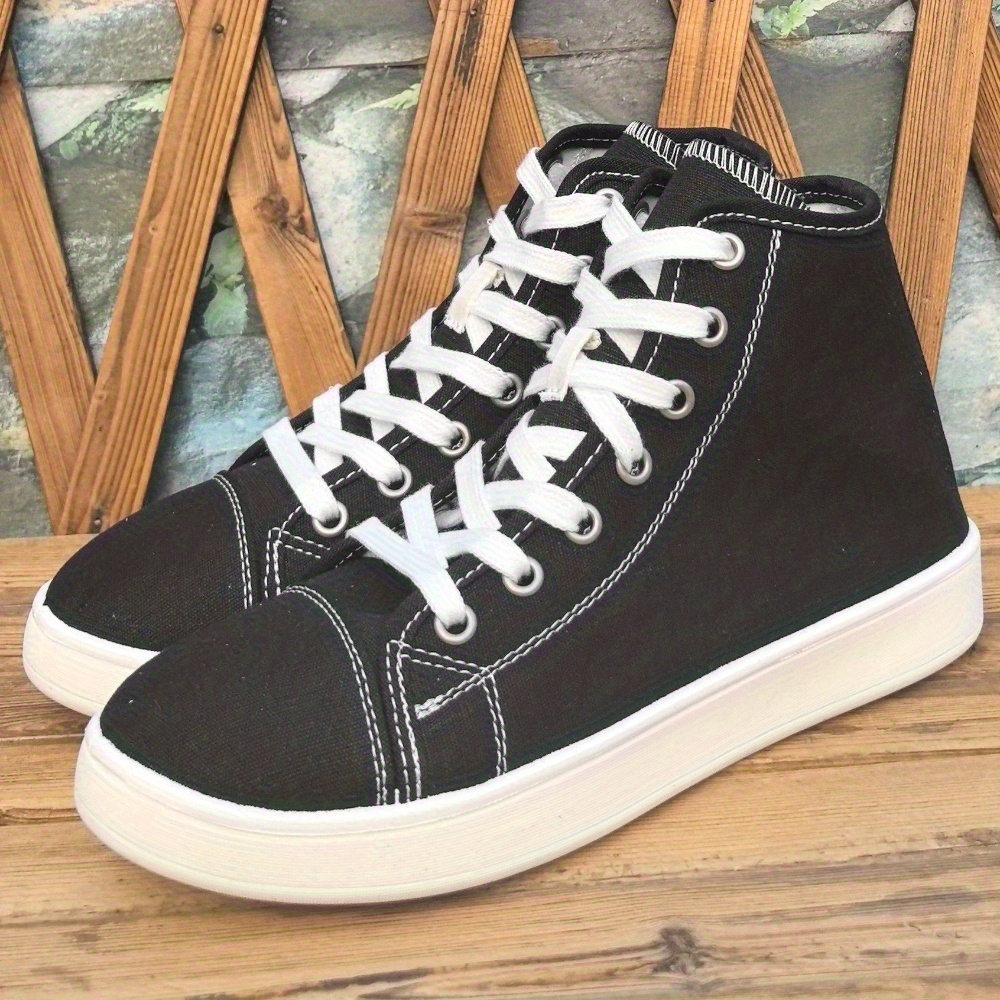 Sneakers, dames hoge skateschoenen met veters en 2D-print