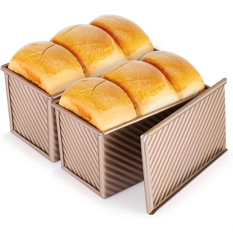 

1pc, Loaf Pan (8.4''x4.8''x4.5''), Carbon Steel Baking Bread Pan With Lid, Toast Making Tool, Non-stick Bakeware, Oven Accessories, Baking Tools, Kitchen Accessories