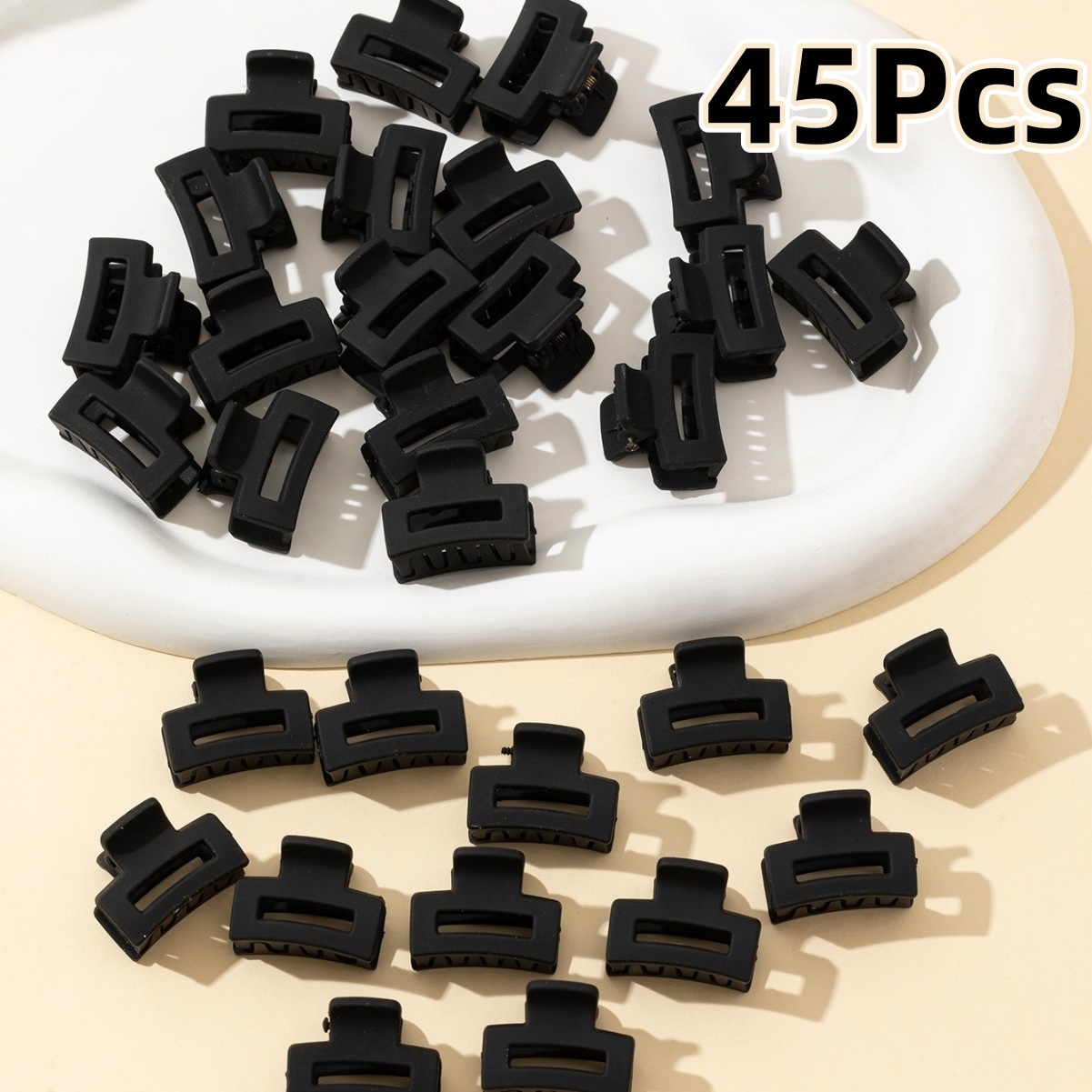 TEMU 3/25/45pcs Black Matte Little Black Clip, A Must-have For Braiding, Multifunctional, Durable, Small Hair Accessory Additions, Braided Hair Clips
