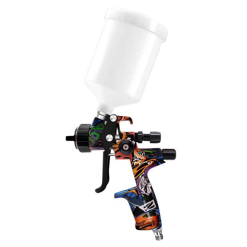 TEMU Spray Gun With A 1.3mm Stainless Steel Nozzle, 20.29-ounce Capacity Cup, Aluminum Alloy Body, Providing And Delicate Paint Atomization, Time.