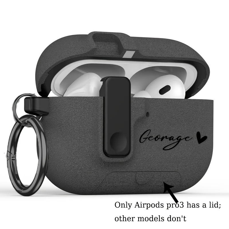 TEMU Étui de casque personnalisé gravé au laser d'aile et de cœur, avec nom personnalisable DIY, compatible avec Airpods 1/2/3/4 & Pro Pro 2/3, idéal