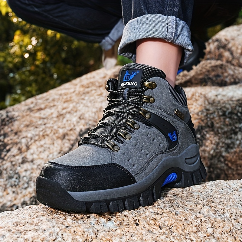 *'S Plus Size Hiking Boots, Non-Slip, Abrasion-Resistant Outdoor Casual  Shoes with Lace-Up Closure, Rubber Sole, EVA Insole Use, Casual
