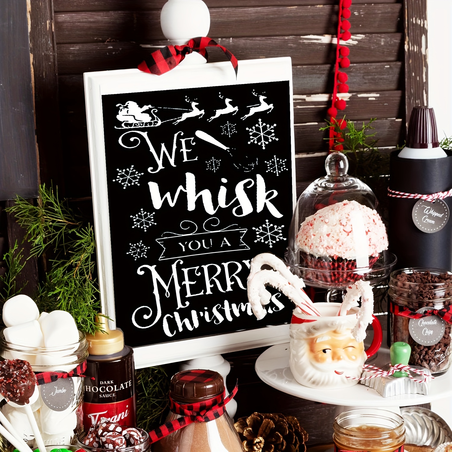 21.59cm X 27.94cm Silkscreen Stencil, Merry Christmas Design