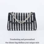 colorful clutch bag for women luxury chain shoulder bag shiny glitter handbag purse for party prom banquet evening