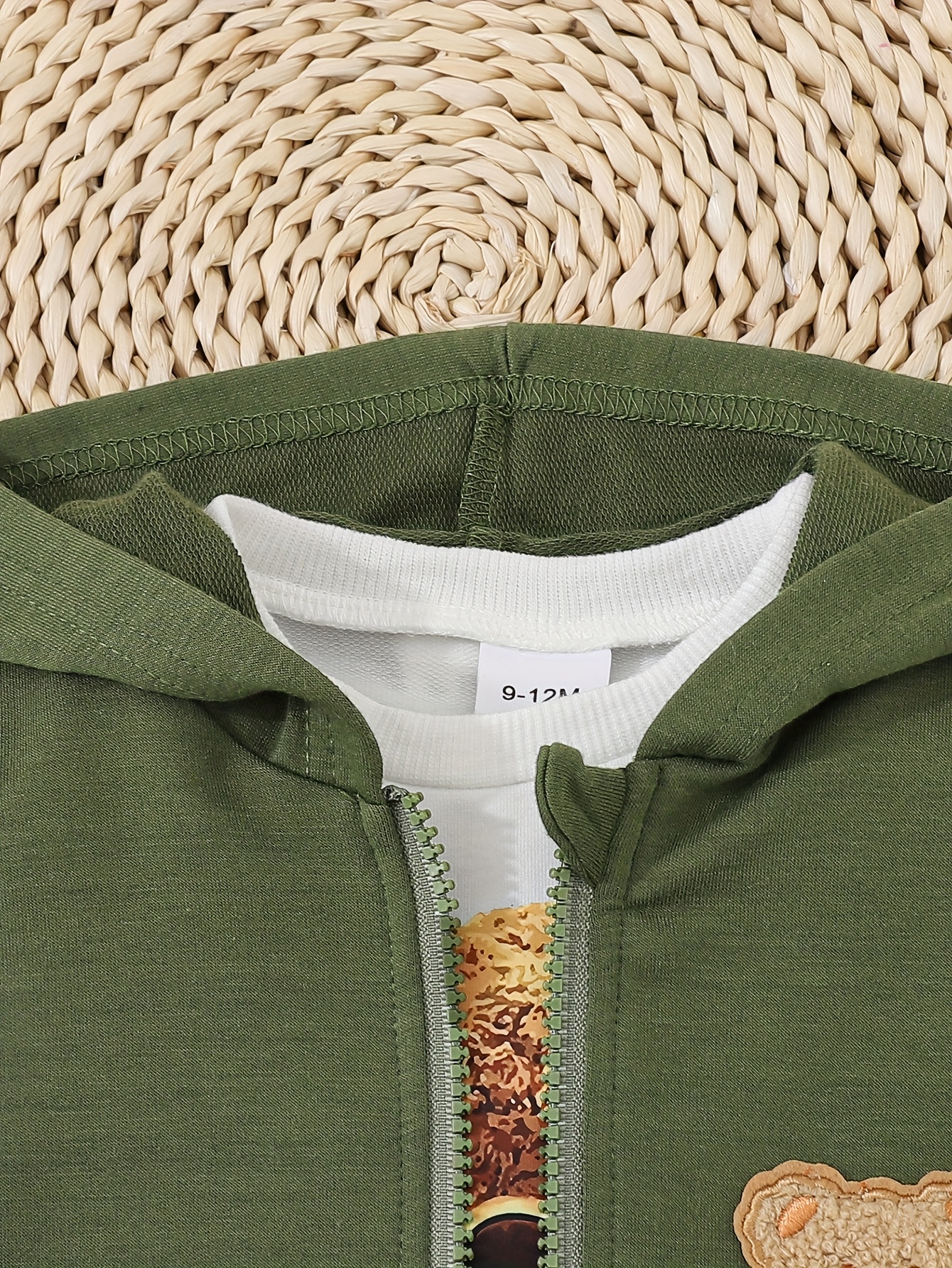 A 3pcs Set for Baby Boys Featuring a Hoodie with Bear And a Vest - Casual Sportswear with Zipper Details, Machine Washable - Perfect for Spring And Autumn, Ideal for Outdoor Activities. - Image 7