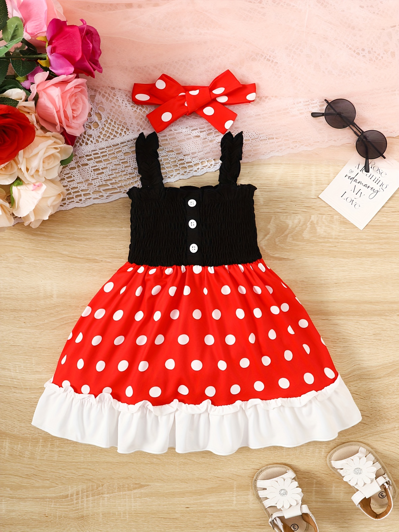 Toddler Girl 100% Cotton Floral Print Ruffled Bowknot Design Sleeveless Dress