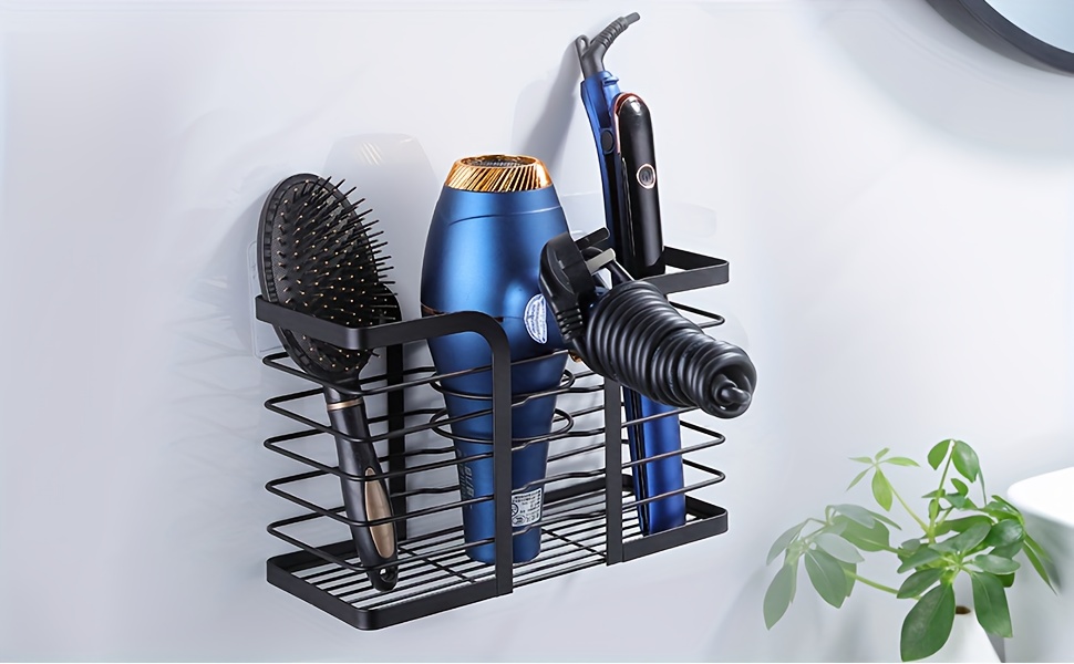 Curling Iron Cabinet Door Hair Dryer Holder 1pc Heavy-Duty Wall