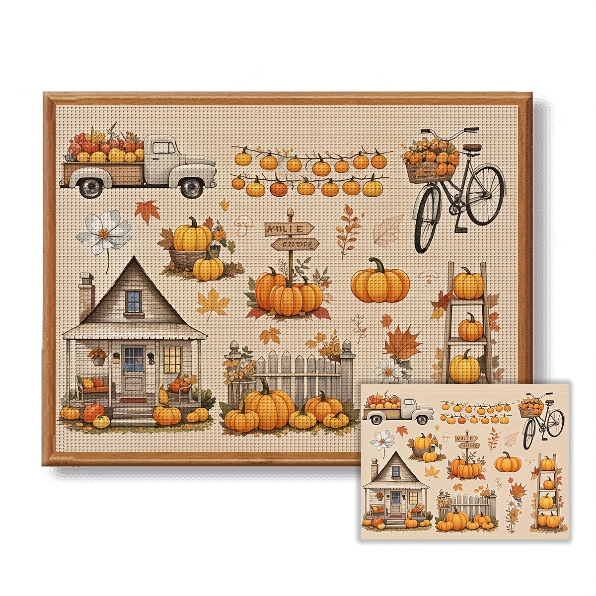 TEMU Kit de punto de cruz sin de 1 pieza de 30x40 cm / 11.8x15.7 pulgadas 11CT/14CT con patrones interesantes, adecuado para adultos y principiantes,
