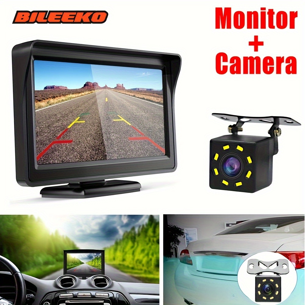 

Bileeko Car Rear View 4.3 Inch Backup Monitor With Reverse Camera Led Night Vision Parking Assistant For Car Pickup