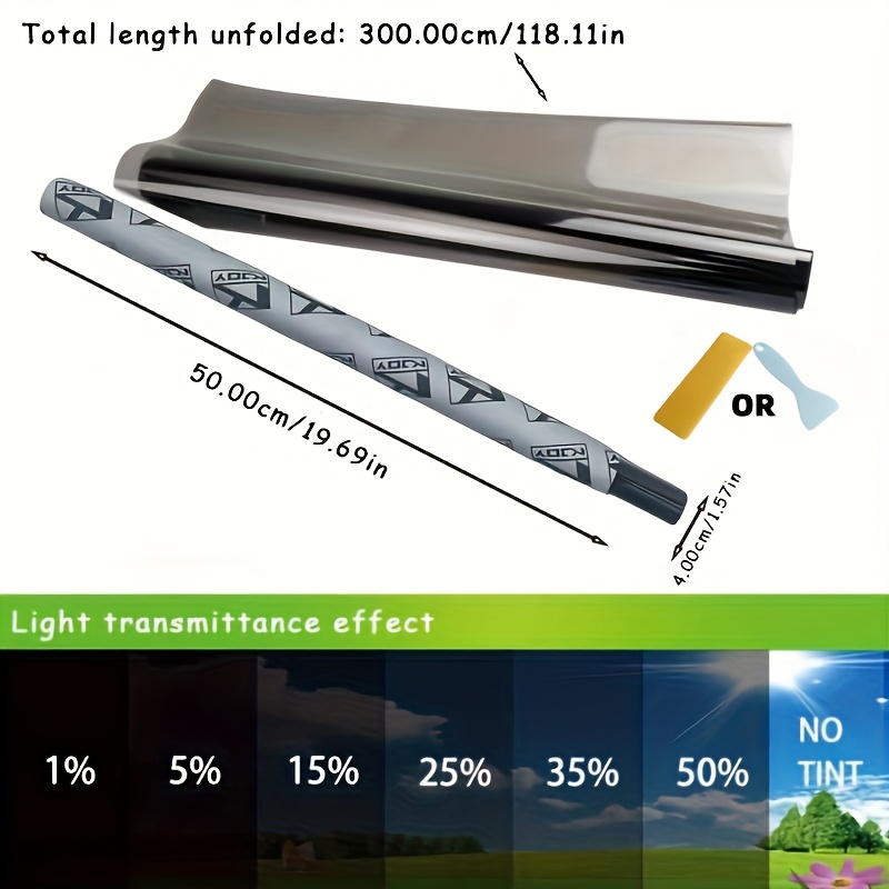 Image of 1%/5%/15%/20%/35%/50% Car Window Heat Insulation Film Sunshade Glass Sticker Transparent Sunshade Glass Film