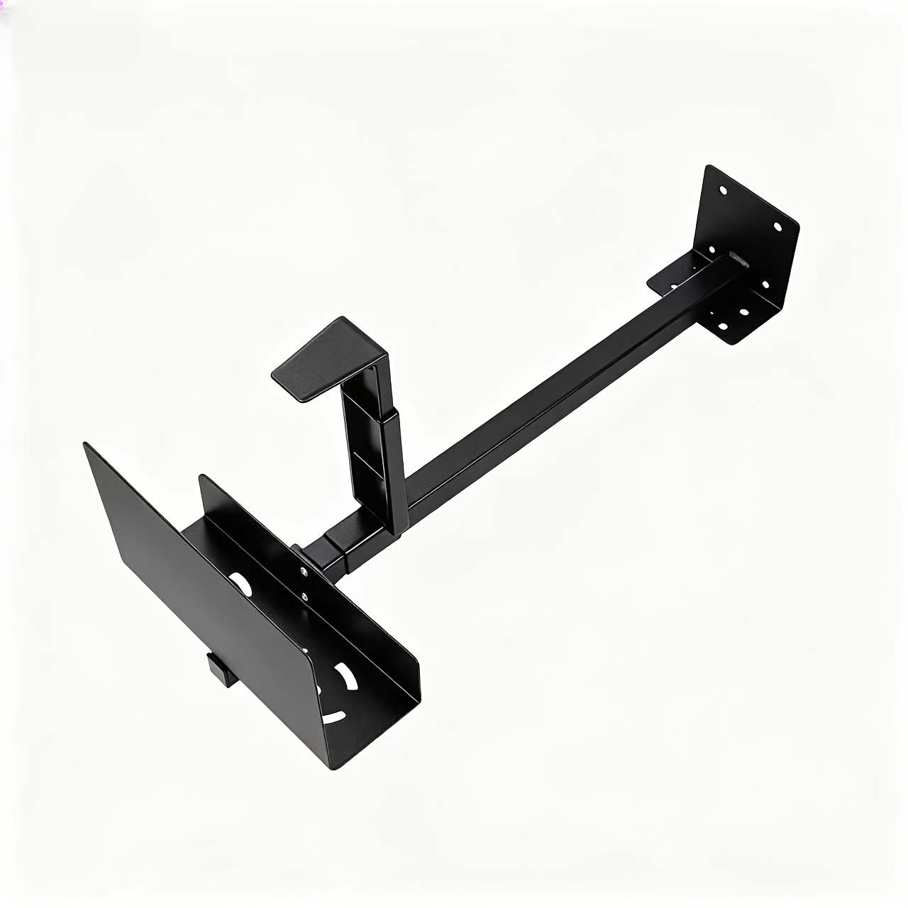 Image of 1pc 360-degree Rotatable Under-desk Computer Stand With A Weight Capacity Of 25 ; Features A Perforated Base For Heat Dissipation, Thickened Carbon Steel