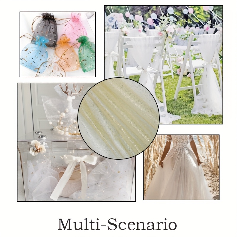 slim fit dress slacks Shimmery Glitter Bridal Tulle Fabric for Wholesale main image 0