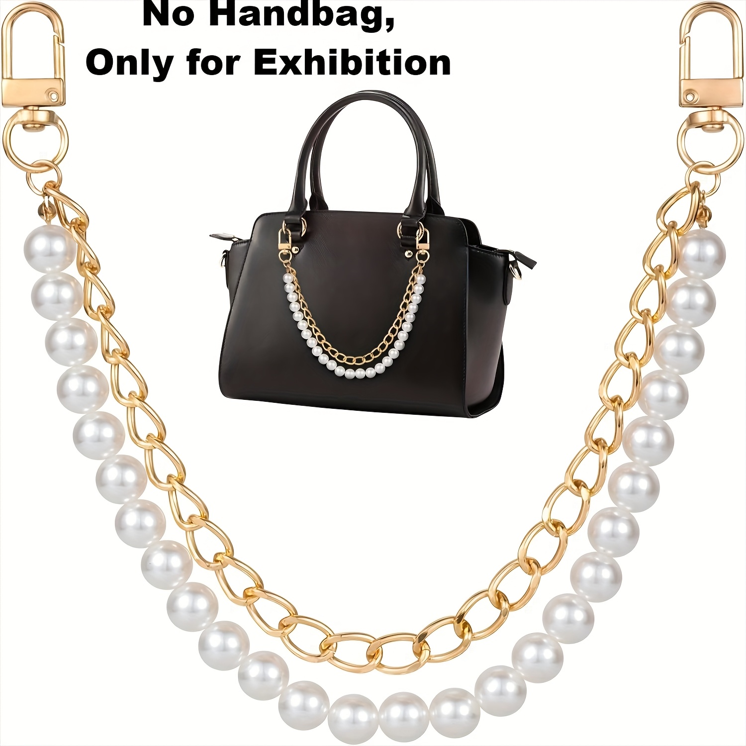 TEMU 1pc Purse Chain Extender Golden Handbag Straps Metal Shoulder Cross-body Bags Short Handle Replacement Charms Accessories For Women, Diy Wallet