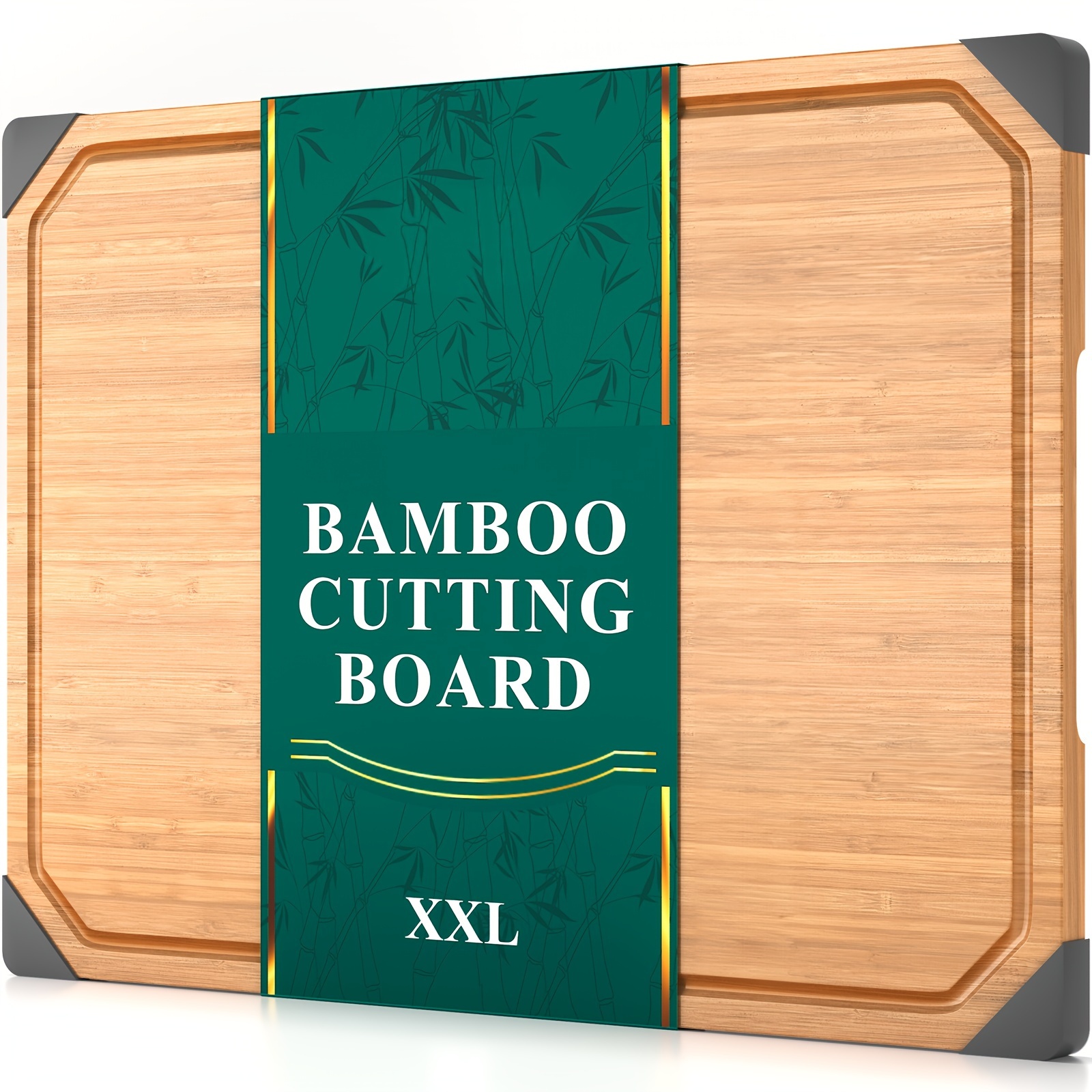 

Bamboo Cutting Board, 20" Wood Cutting Boards For Kitchen With Non-slip Rubber Feet Wooden Chopping Board For Meat And Vegetables, Xxl