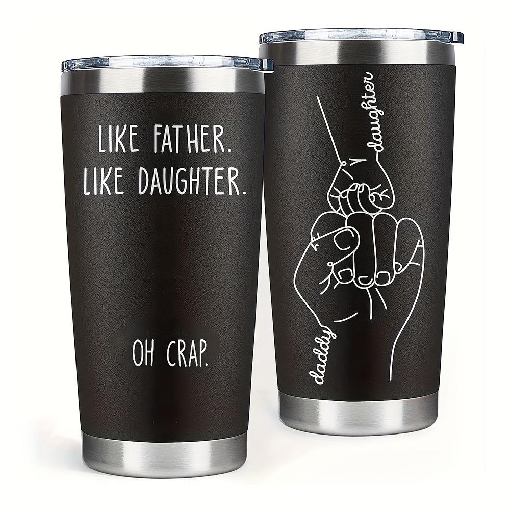 

Dad Print Tumbler Lid With Straw, 20oz Stainless Steel Heat Cold Insulation Water Bottle, Dual Wall Vacuum Cup, Family For Best Gift