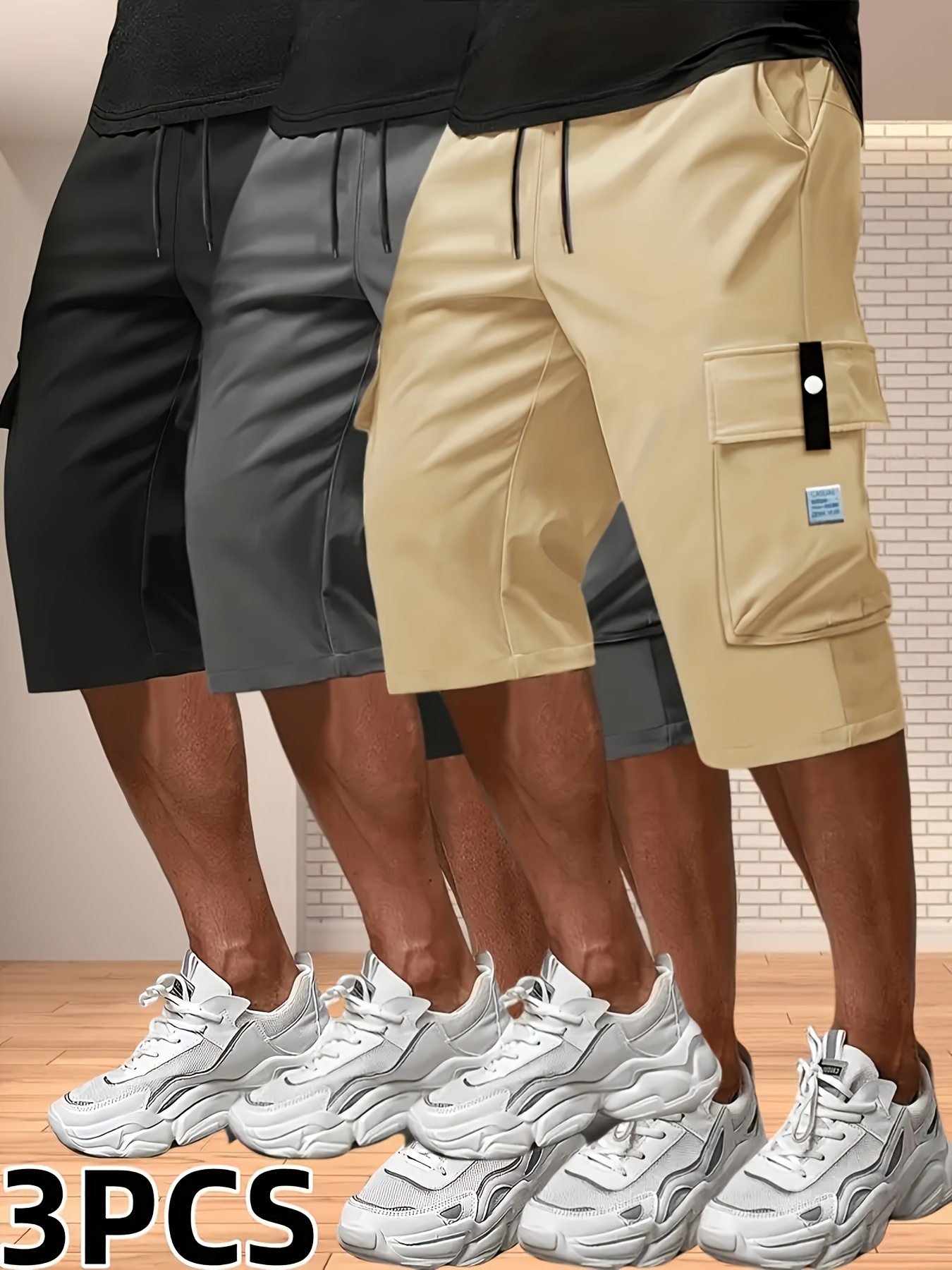 Men’s retro sport shorts 3pcs set – summer fashion