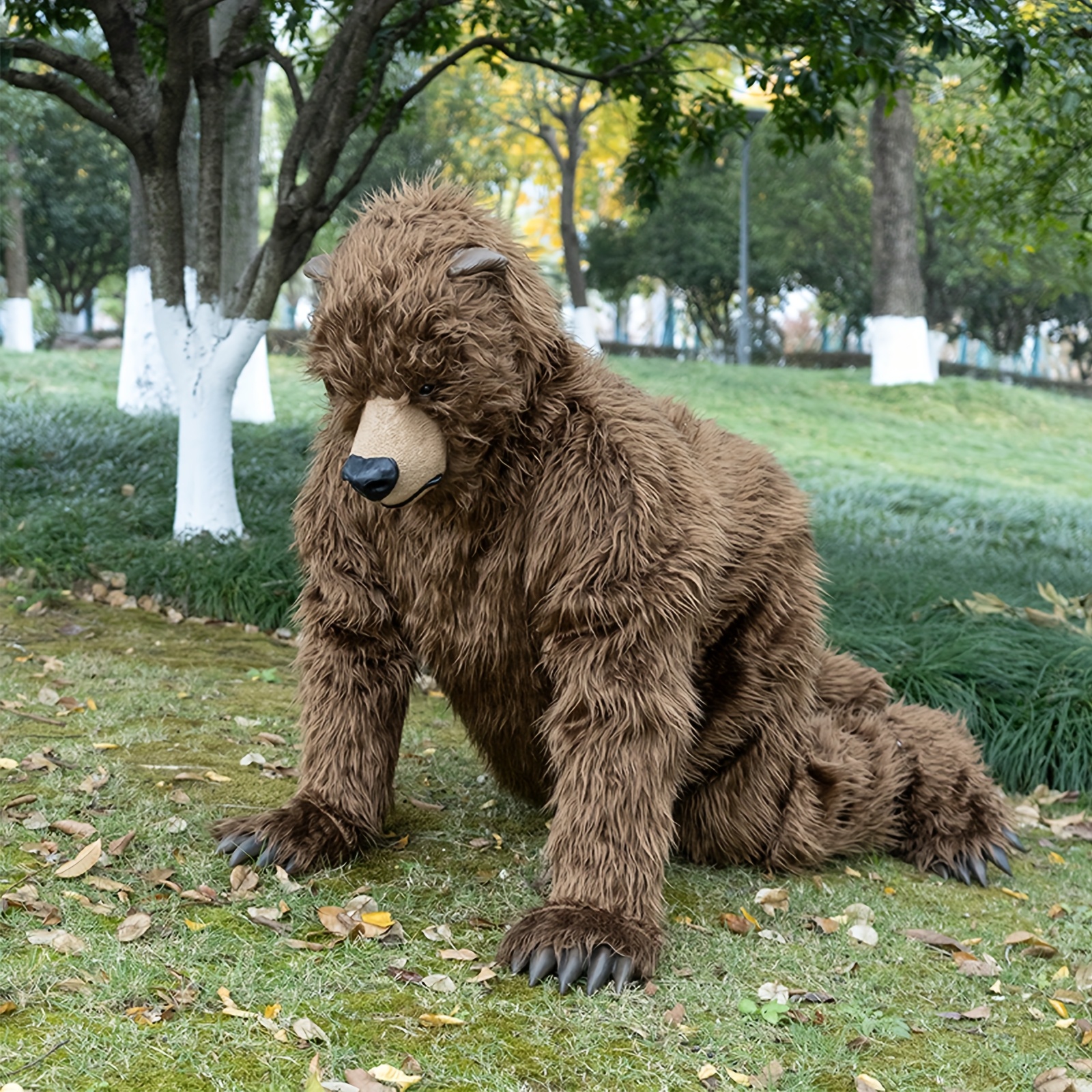 1pc realistic bear costume headpiece fur texture artificial - Temu