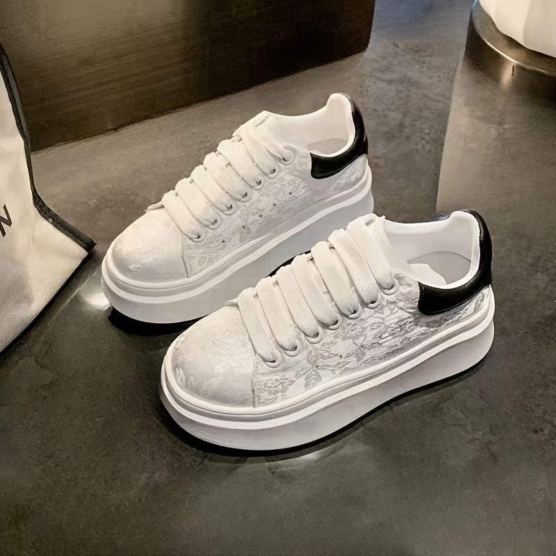 Zapatillas Blancas Zapatillas De Moda Con Plataforma Zapatillas