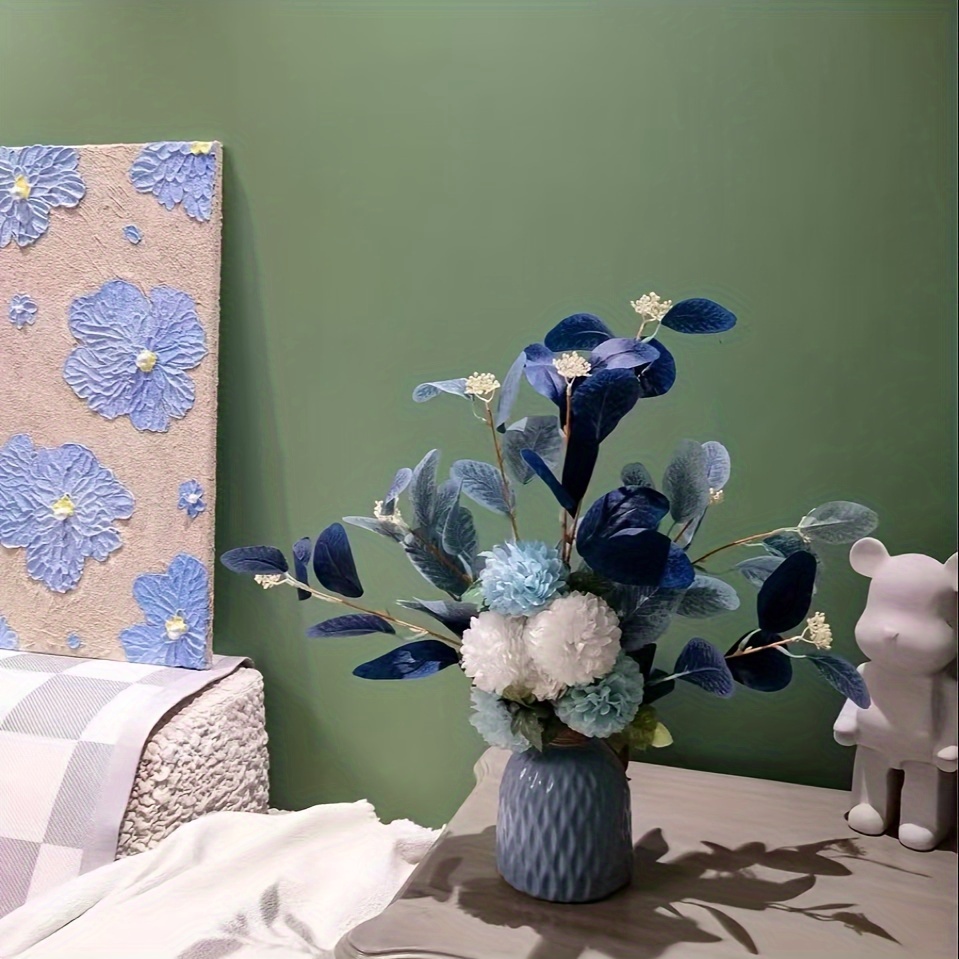 1pc blue artificial hydrangea bouquet home table decor ideal for halloween christmas valentines thanksgiving mothers day Product details 7