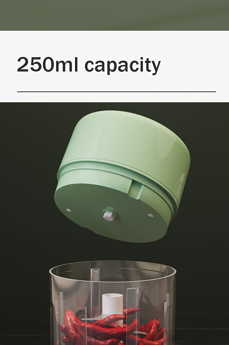mini kitchen rechargeable garlic chopper with   steel blade durable pp material usb charging 1200 rpm motor   for garlic peppers onions     small kitchens garlic crusher Product details 5