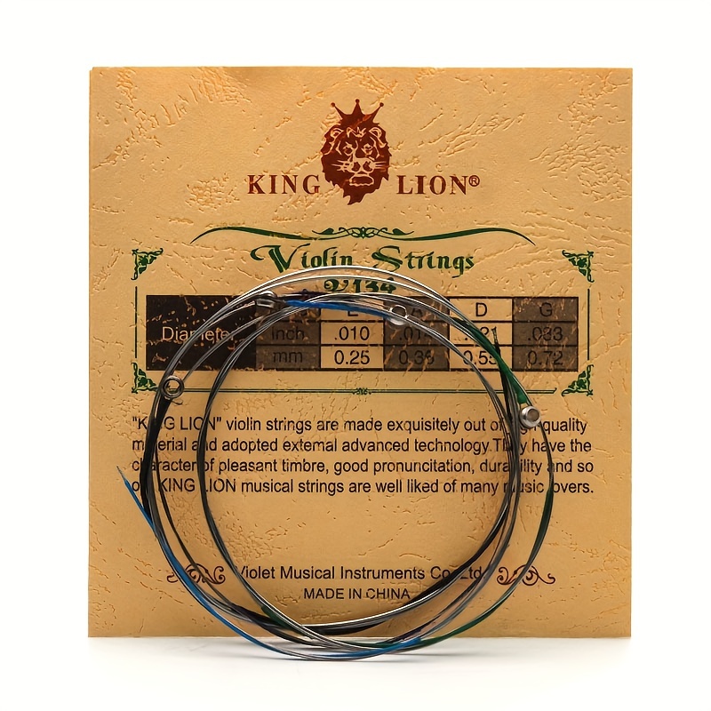 Premium Violin String Set V134 - High- Core With Nickel Silvery Winding, Polished Finish – Essential Instrument Accessory
