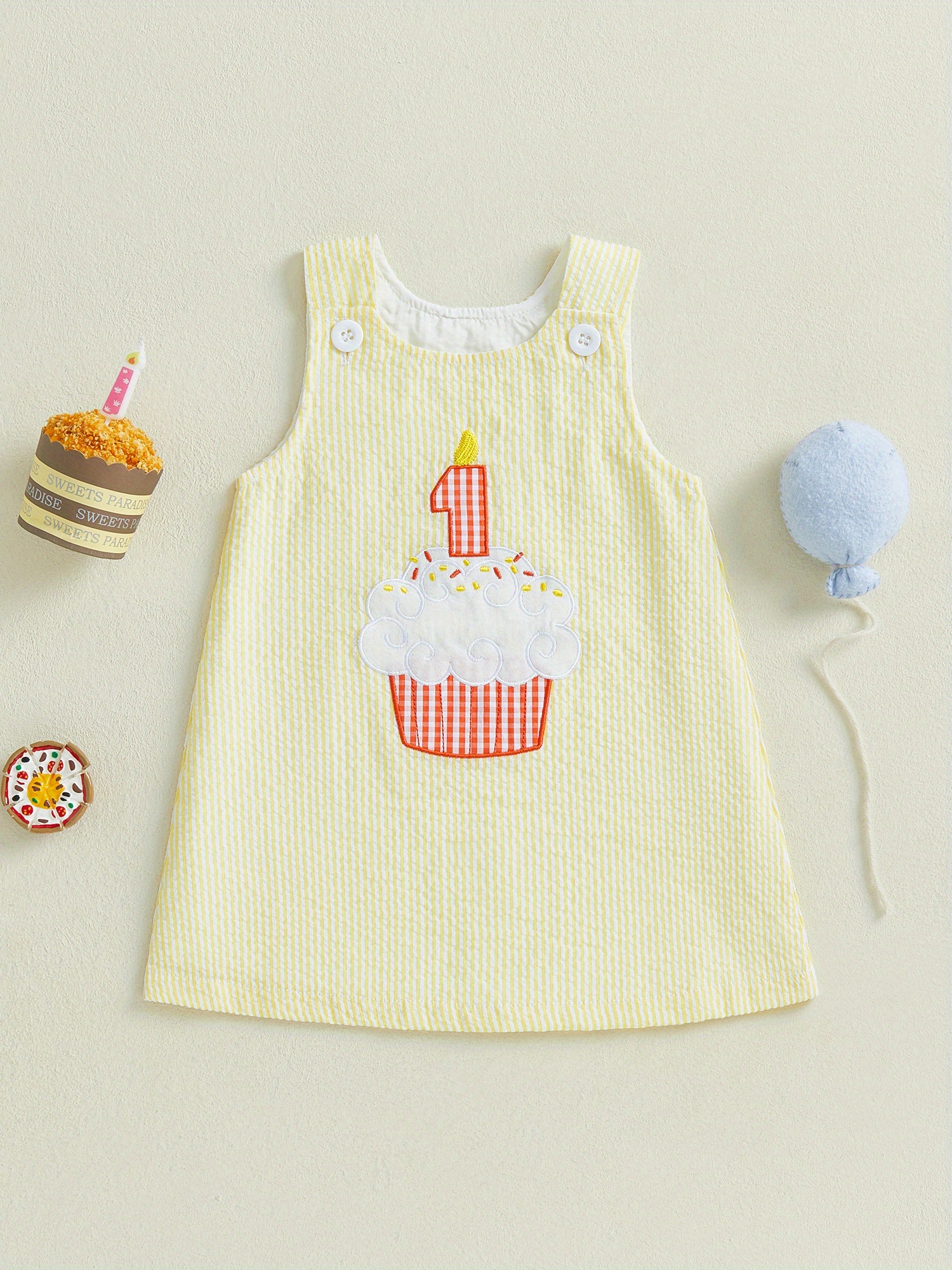 1st birthday cupcake dress Cupcake First Birthday Outfit main image 1