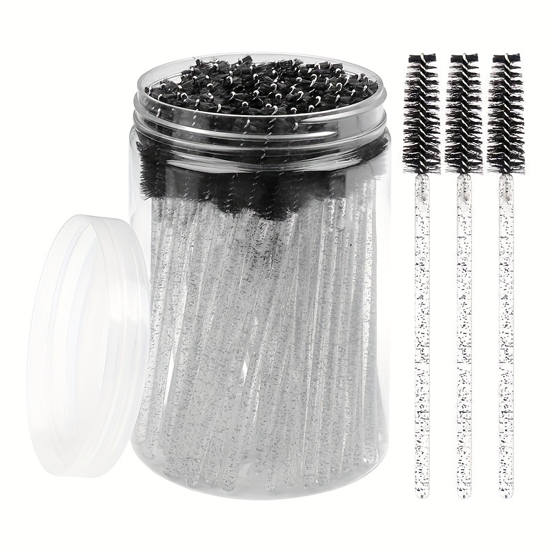TEMU 40 Disposable Mascara Brushes With Containers, Black Brushes, Eye Makeup Accessories, Mascara Extension Brushes, Eyebrow Brushes