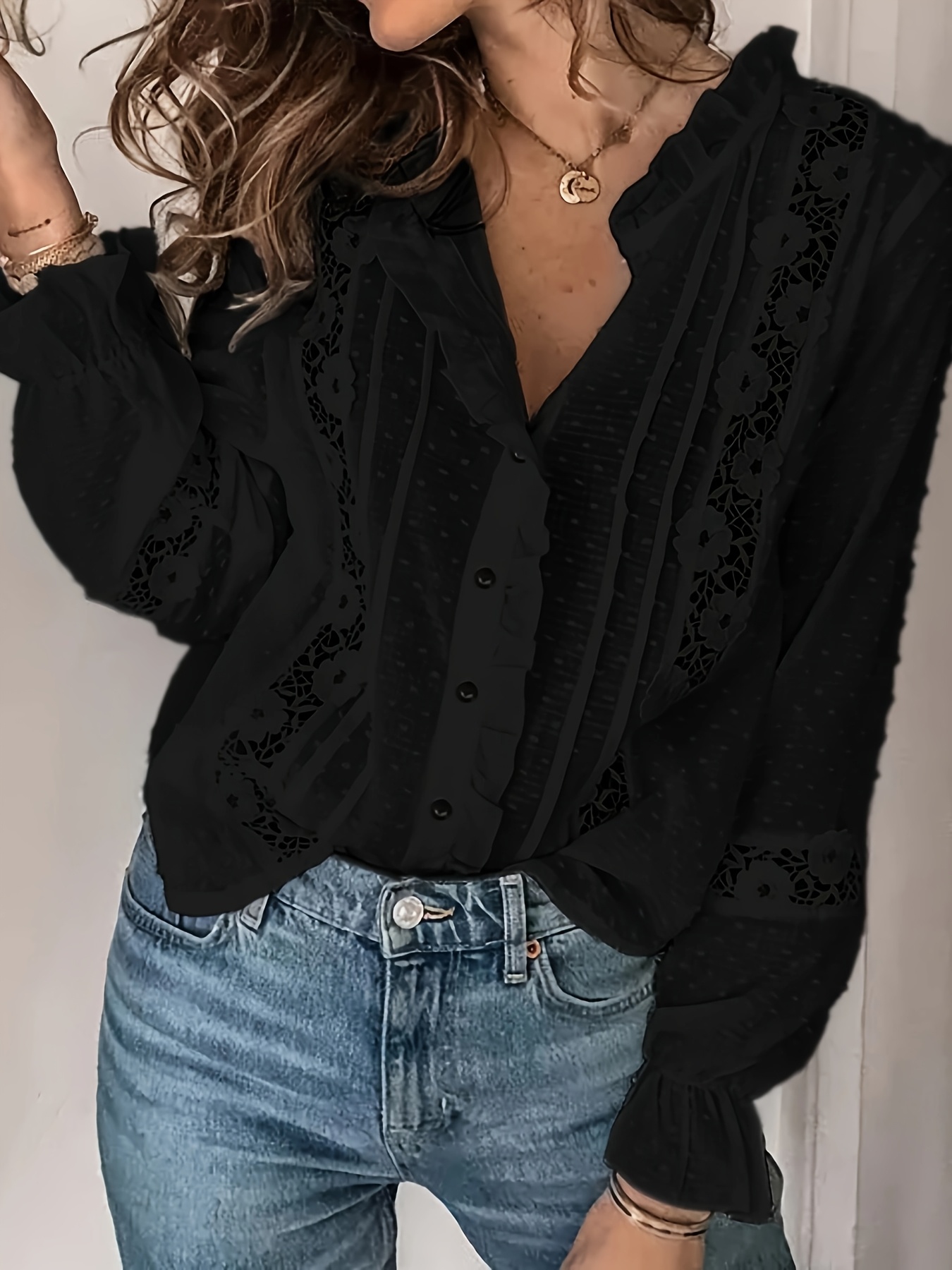 Blusas Casuales Camisas De Encaje Para Mujer Blusa Verano Casual