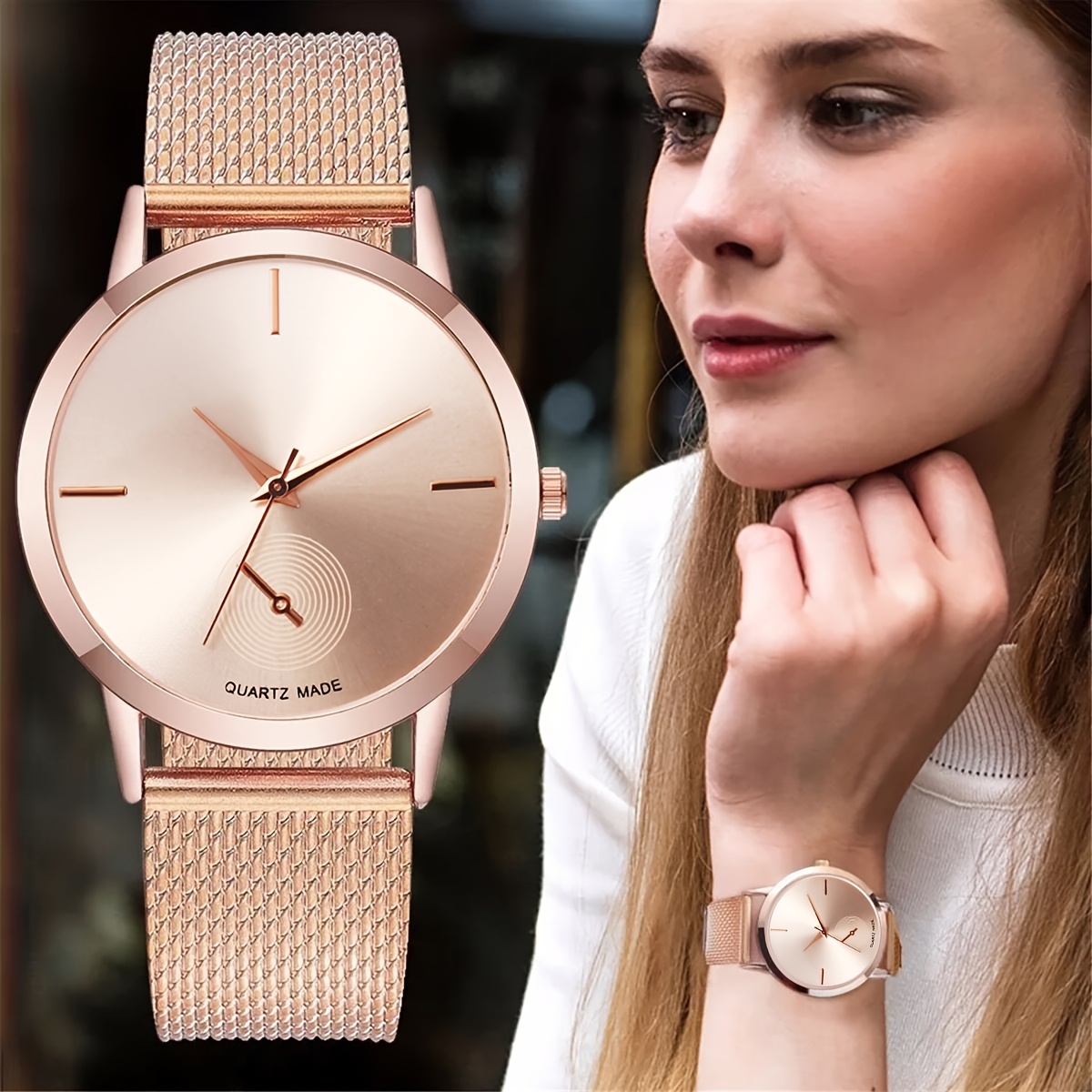 TEMU 1pc Lady's Exquisite And Versatile Watch, A Surprise Gift For Her Christmas And Valentine's Day Birthday